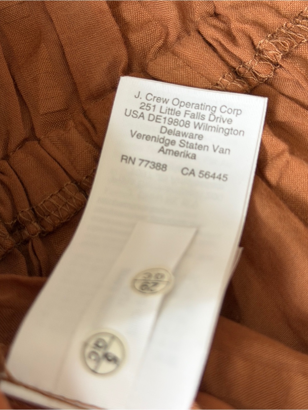 J. Crew Rust-Brown Smocked Square-Neck Top - Picture 6 of 6